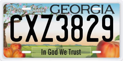GA license plate CXZ3829