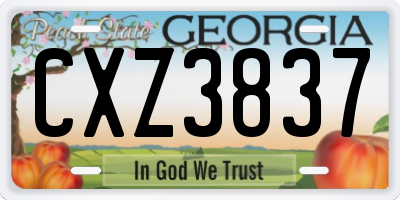 GA license plate CXZ3837