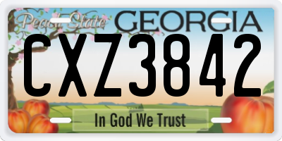 GA license plate CXZ3842