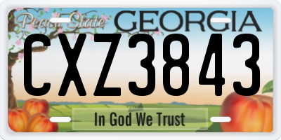 GA license plate CXZ3843