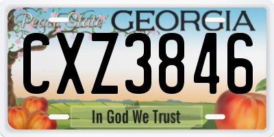 GA license plate CXZ3846