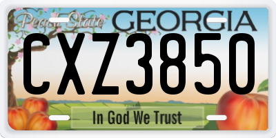 GA license plate CXZ3850