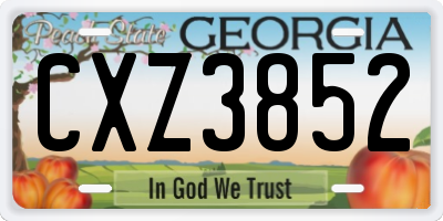 GA license plate CXZ3852