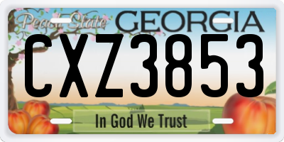GA license plate CXZ3853