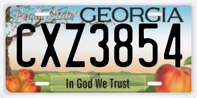 GA license plate CXZ3854
