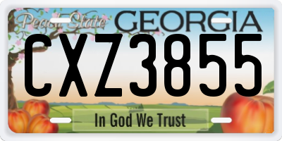 GA license plate CXZ3855