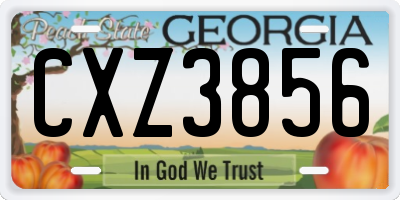 GA license plate CXZ3856