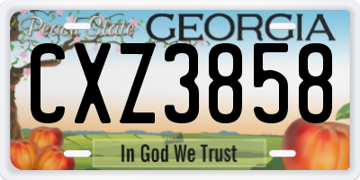 GA license plate CXZ3858