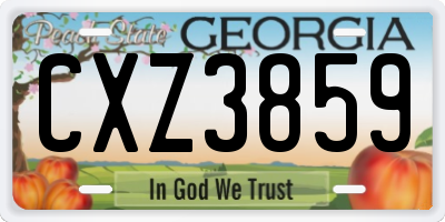 GA license plate CXZ3859