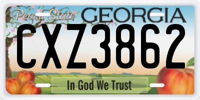 GA license plate CXZ3862
