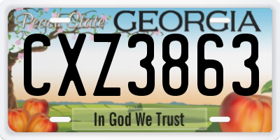 GA license plate CXZ3863