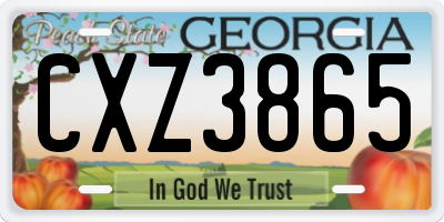 GA license plate CXZ3865