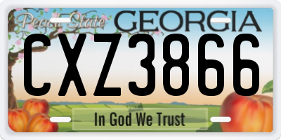 GA license plate CXZ3866