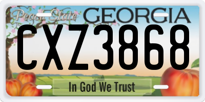 GA license plate CXZ3868