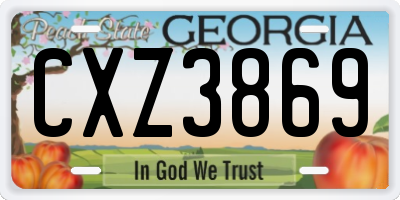 GA license plate CXZ3869
