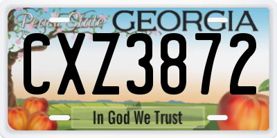 GA license plate CXZ3872