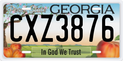 GA license plate CXZ3876