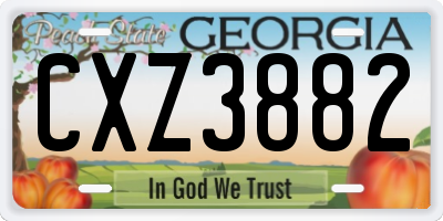 GA license plate CXZ3882