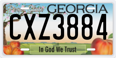 GA license plate CXZ3884
