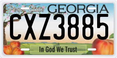 GA license plate CXZ3885