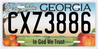GA license plate CXZ3886
