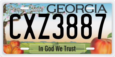GA license plate CXZ3887