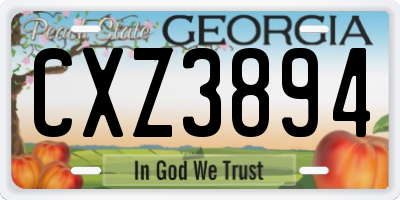 GA license plate CXZ3894