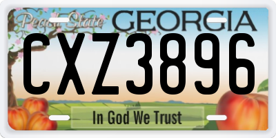 GA license plate CXZ3896