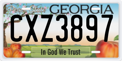 GA license plate CXZ3897