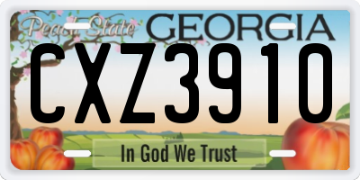 GA license plate CXZ3910