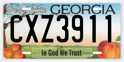 GA license plate CXZ3911