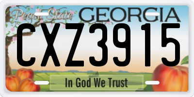 GA license plate CXZ3915