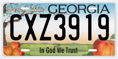 GA license plate CXZ3919