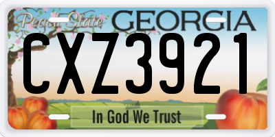 GA license plate CXZ3921