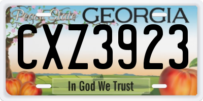 GA license plate CXZ3923