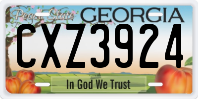 GA license plate CXZ3924