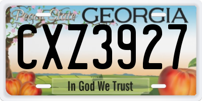 GA license plate CXZ3927