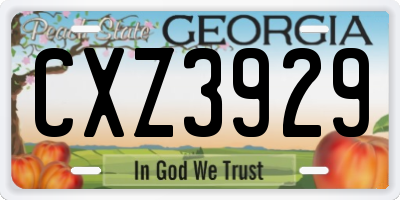 GA license plate CXZ3929