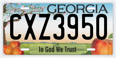 GA license plate CXZ3950