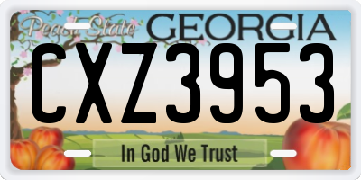 GA license plate CXZ3953