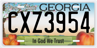 GA license plate CXZ3954