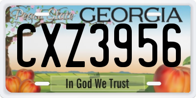 GA license plate CXZ3956