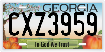 GA license plate CXZ3959