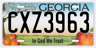 GA license plate CXZ3963