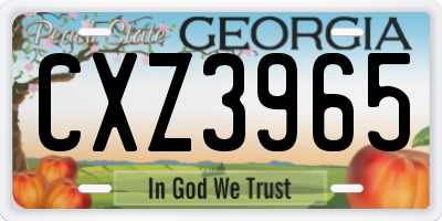 GA license plate CXZ3965