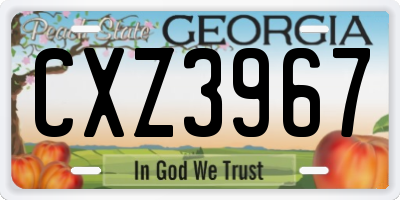 GA license plate CXZ3967