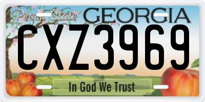 GA license plate CXZ3969