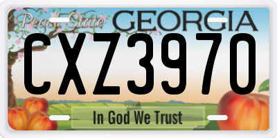 GA license plate CXZ3970