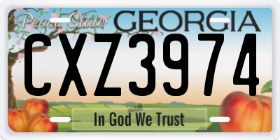 GA license plate CXZ3974