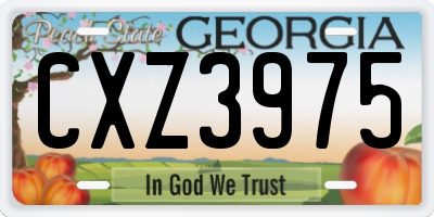 GA license plate CXZ3975
